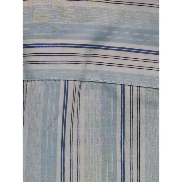 Vintage Cremieux 1971 Striped Button-Down Shirt XL 100% Cotton Blue White Long S - Picture 14 of 15